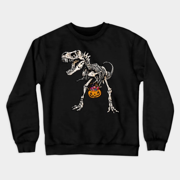 Dinosaur Halloween T Rex Skeleton Crewneck Sweatshirt by DARSHIRTS